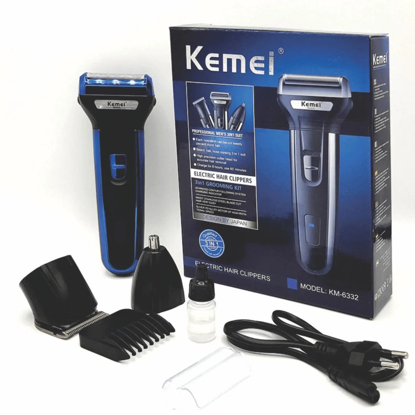 Kemei 3 In 1 Rechargeable Electric Shaver