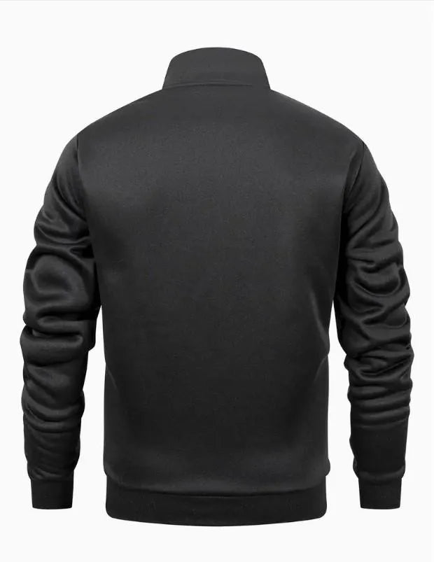 2 Pcs Men's fleece plain zipper Tracksuit