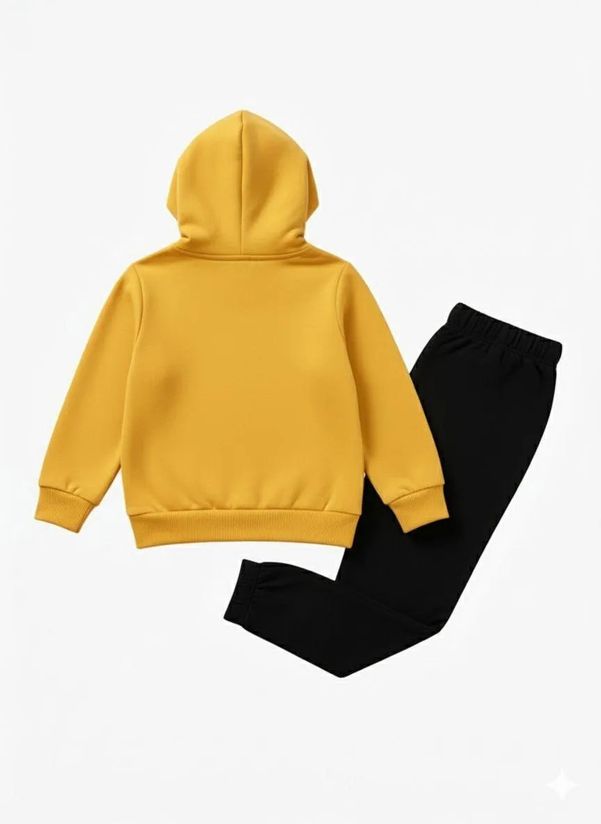 2 Pcs Boy's fleece printed Hoodie Tracksuit